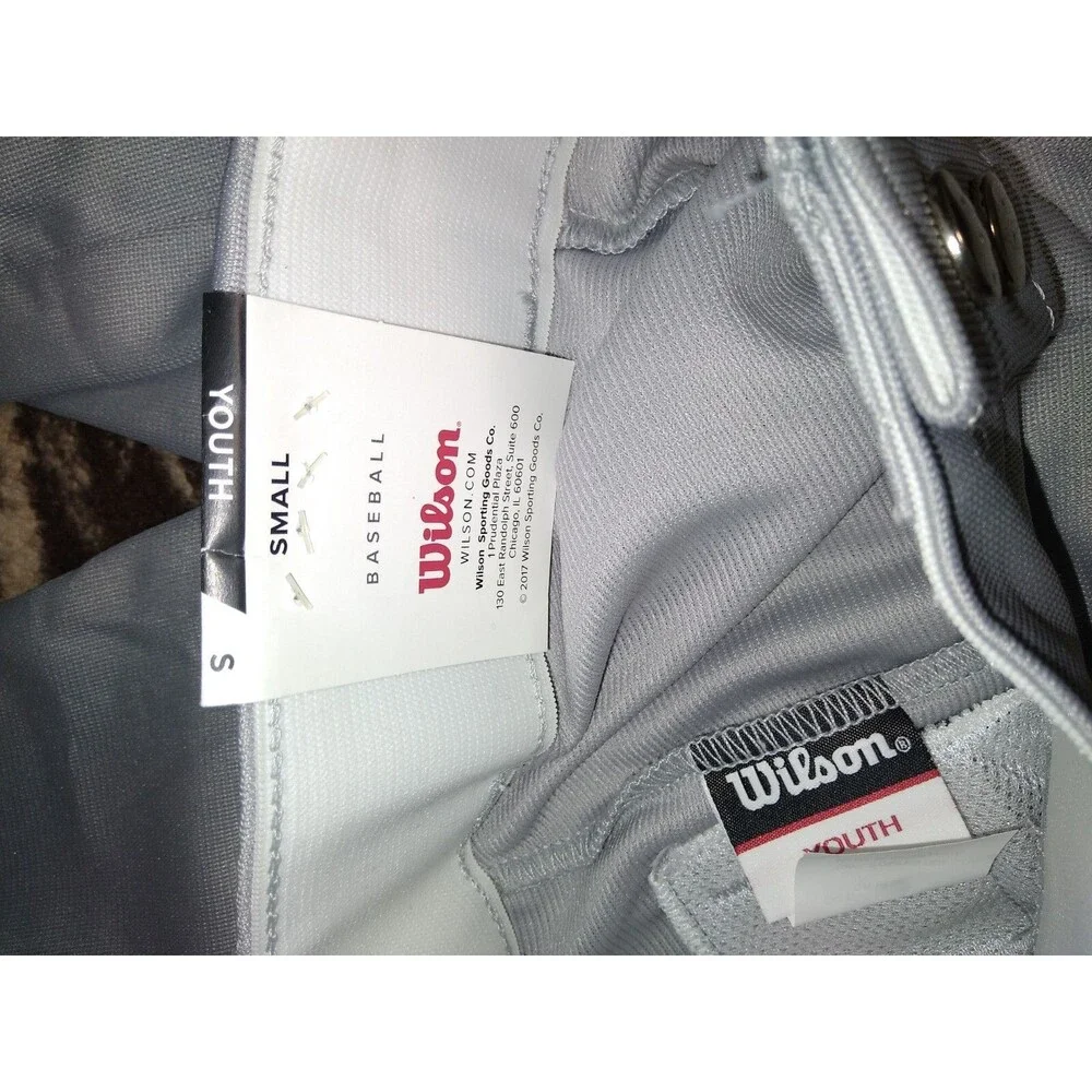 Wilson Boys Youth Baseball Pants Gray Size Small Relaxed Fit Solid